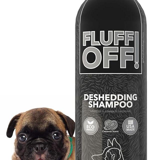 Fluff Off! by Girl With The Dogs, Natural Deshedding Dog & Cat Shampoo, 16 Oz, Made in USA, 8 Wks+