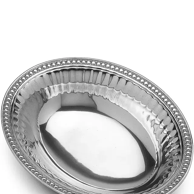 Wilton Armetale Flutes & Pearls Medium Oval Bowl