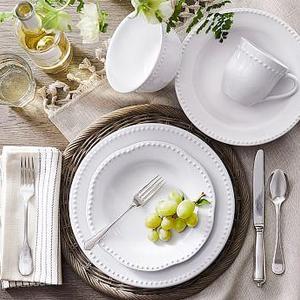 Emma Dinnerware 16 Piece Set with Cereal Bowl - True White