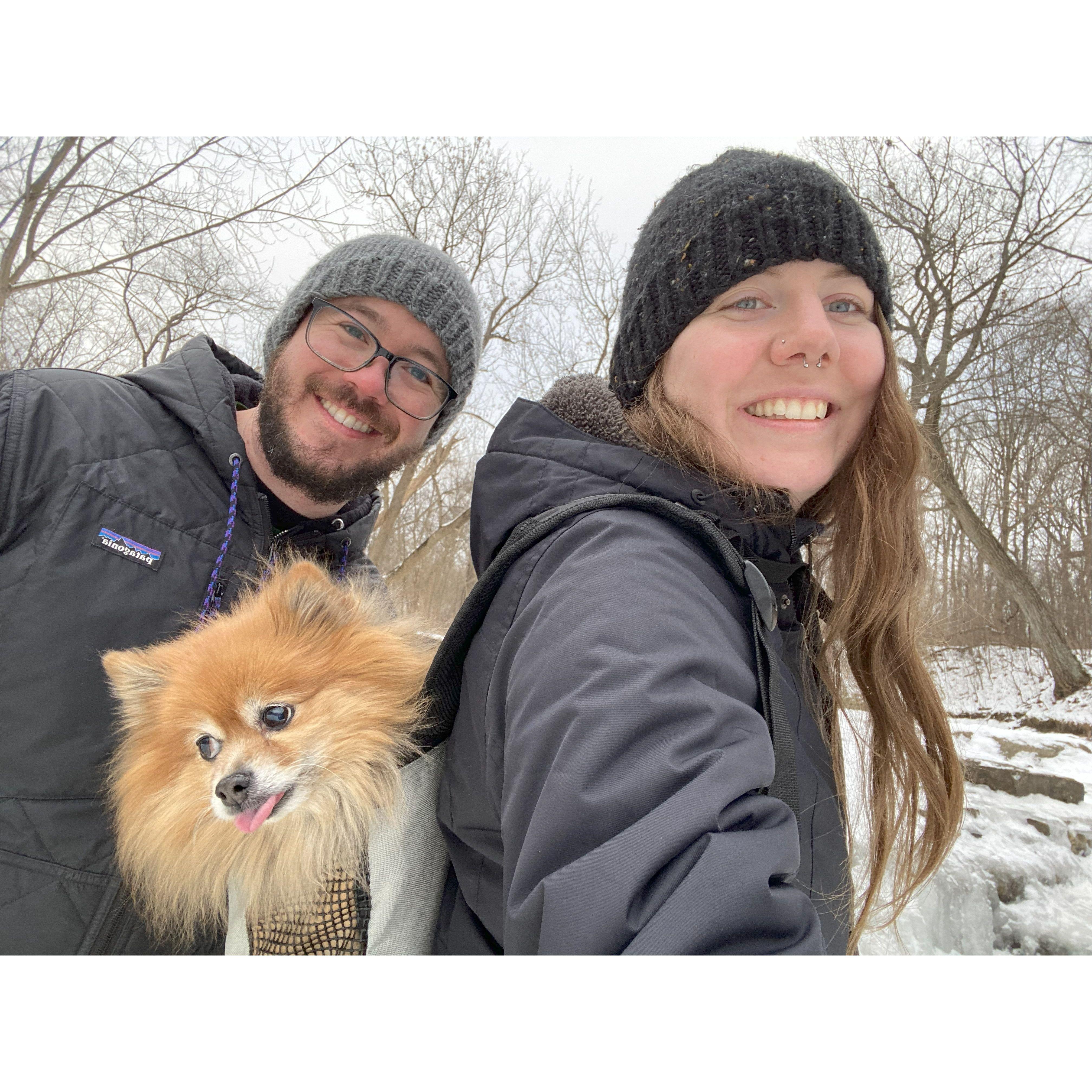 Hiking with Luna at Waterfall Glen just outside of Chicago!