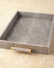 AERIN Chocolate Shagreen Rectangular Tray