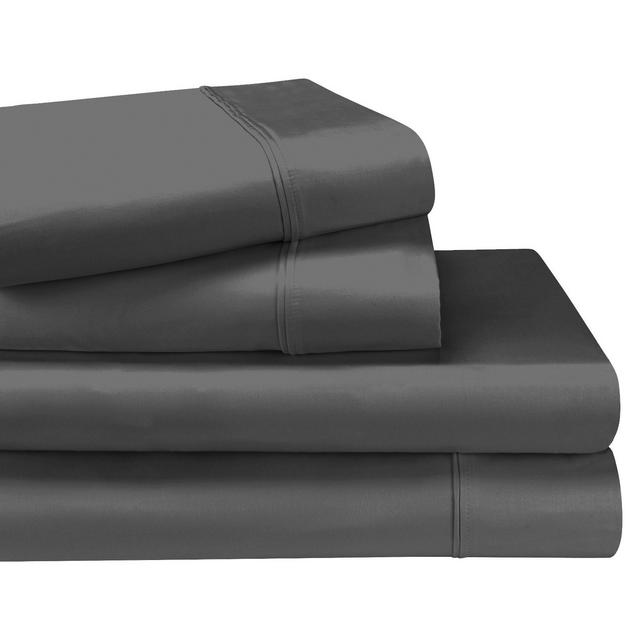 1200-Thread Count Cotton Deep Pocket Sheet Set, California King, Charcoal - Blue Nile Mills