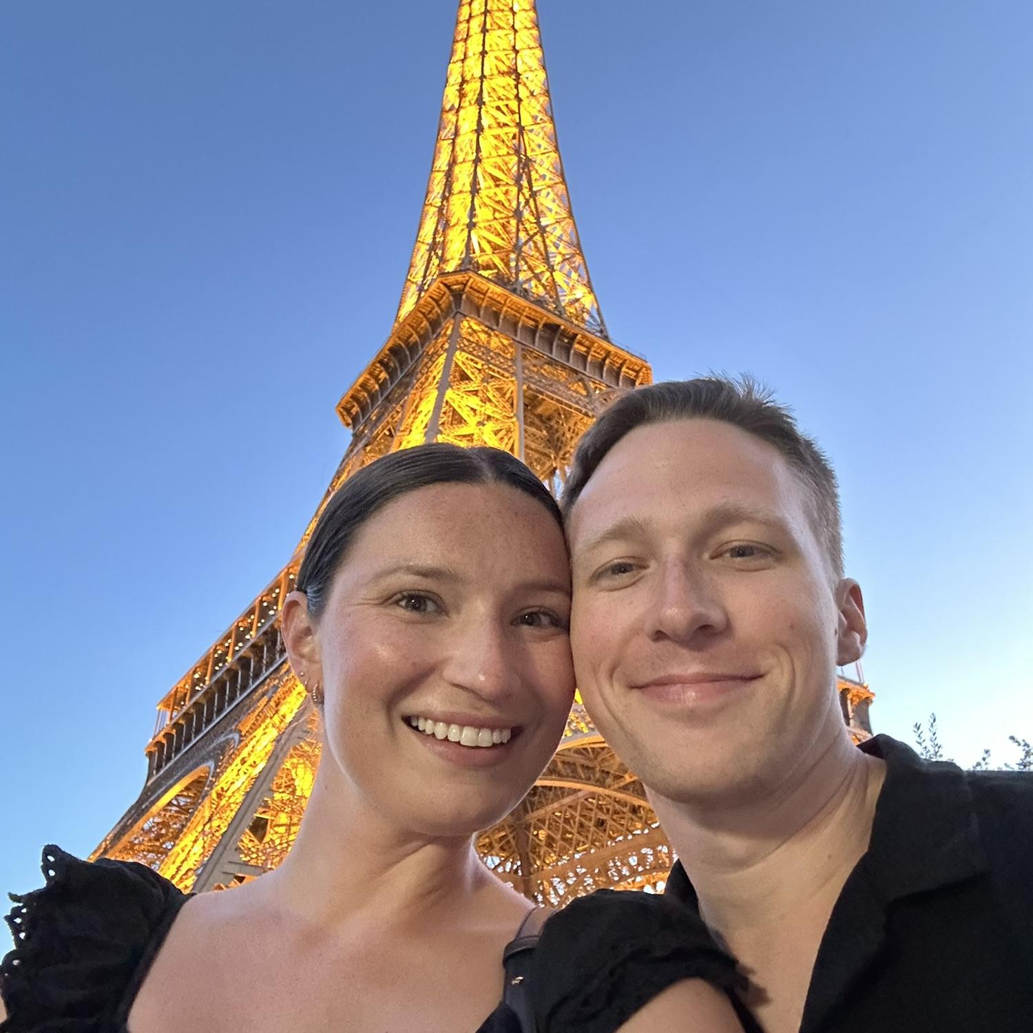 O & K in front of the Eiffel Tower!