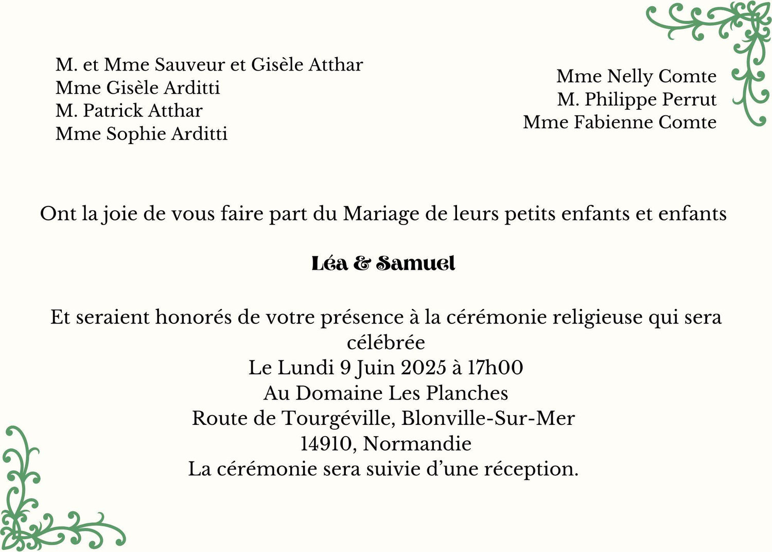 The Wedding Website of Léa Atthar and Samuel Perrut Comte