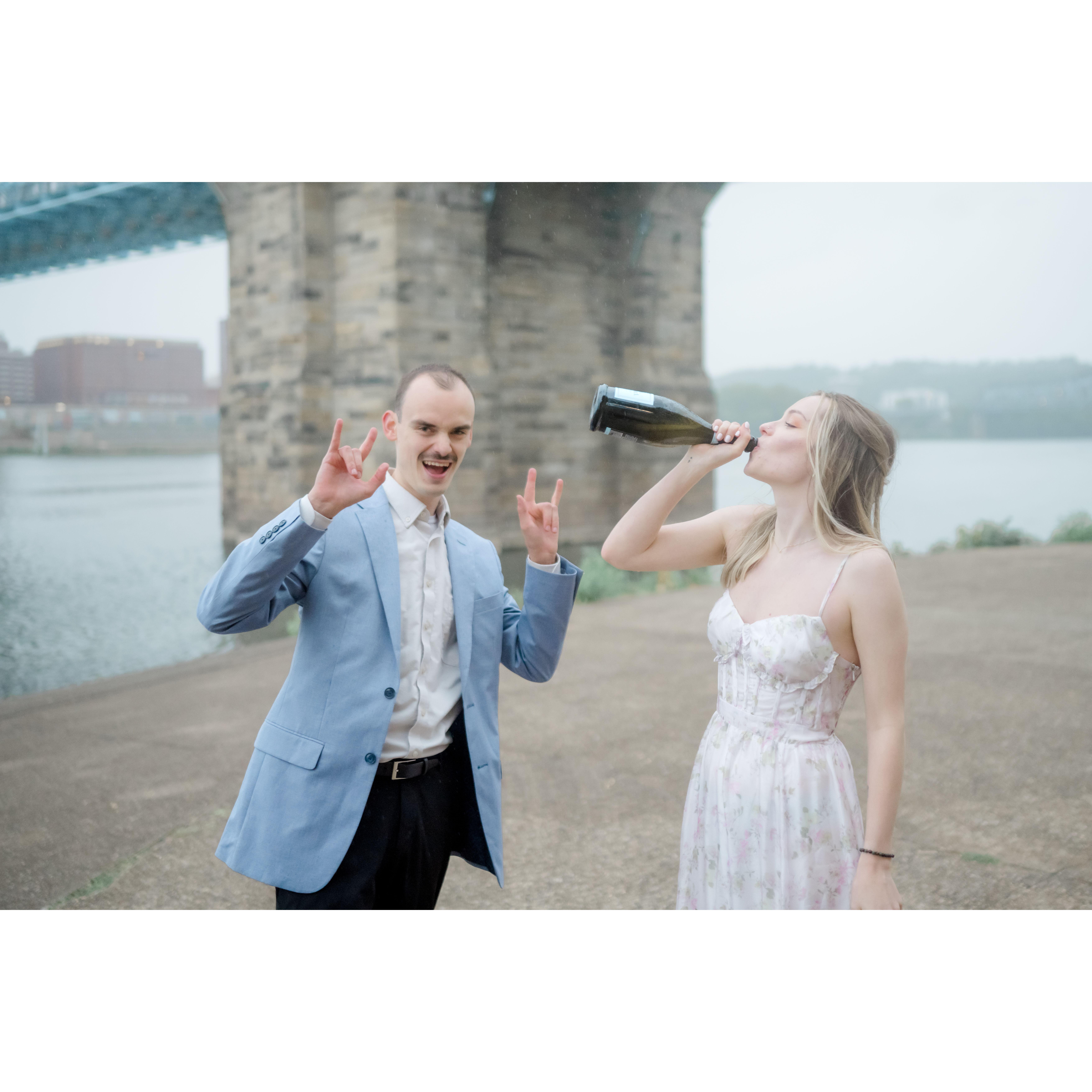 The OU Party scene never left Bailey, which the groom loves to support from time to time.