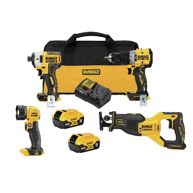 Dewalt DCK449P2 20V MAX XR Brushless Lithium-Ion 4-Tool Combo Kit with (2) Batteries