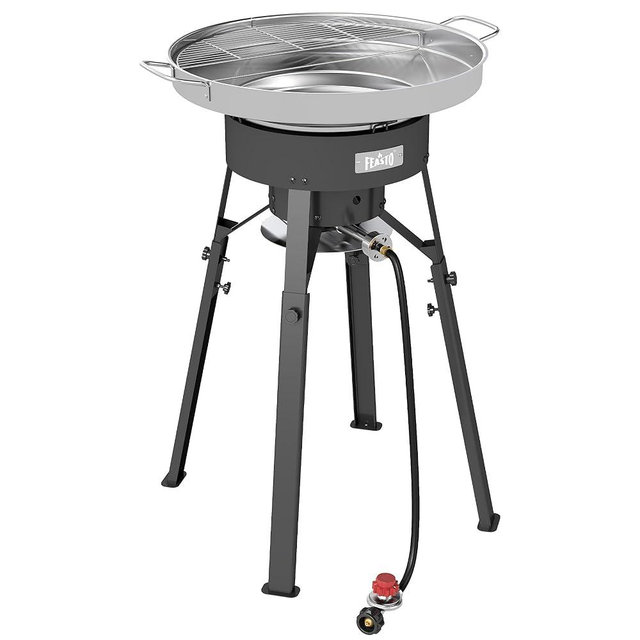 Feasto 23" Stainless Steel Concave Comal Set, Discada Disc Cooker with 54,000 BTU Paella Burner and Adjustable Stand Set, Cazo Para Carnitas Tortillas Stir Fry Wok for Outdoor Cooking, CSA Certified