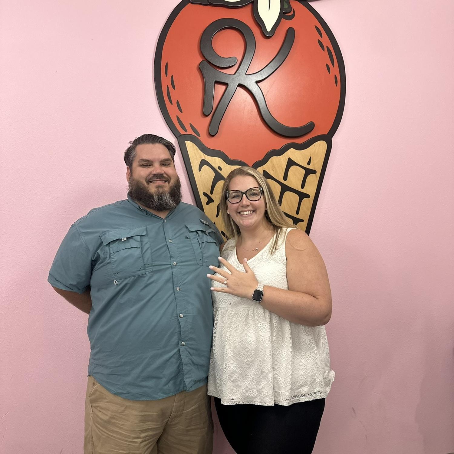 What better way to celebrate our engagement than going back to our first date spot 🍦