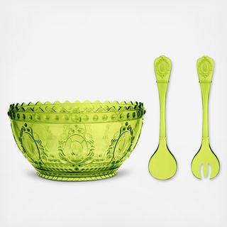 Baroque & Rock BPA Free Acrylic Salad Bowl & Servers