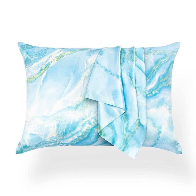 Tafts Silk Pillowcase 22 Momme 100% Pure Mulberry Silk Pillowcase for Hair and Skin, Grade 6A Long Fiber Natural Silk Pillow Case, Concealed Zipper, King, Blue Marble
