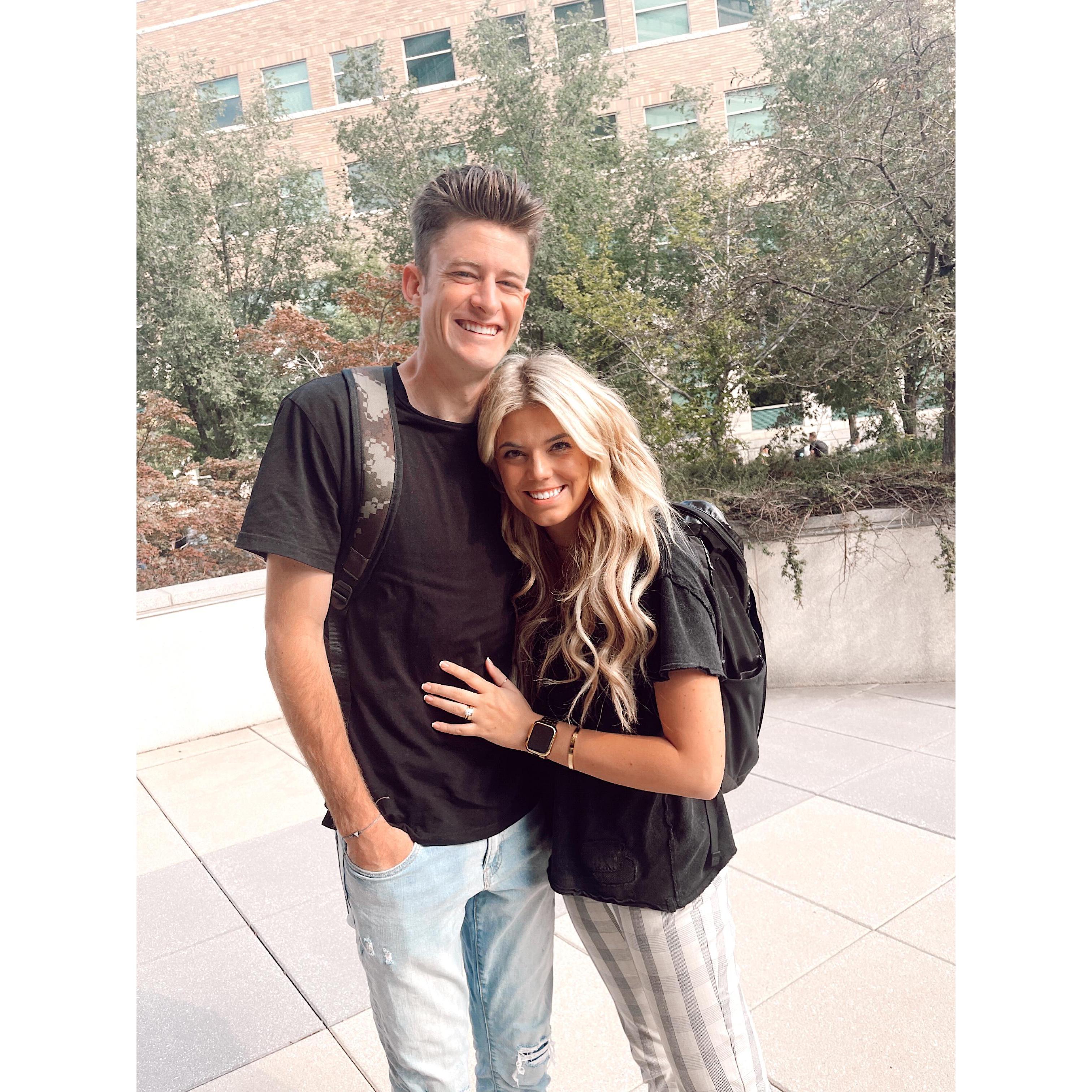 First day of School as an ENGAGED COUPLE!!