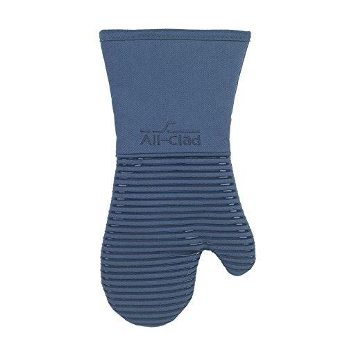 All-Clad Textiles Deluxe Heat and Stain Resistant Oven Mitt. Made of Silicone Treated Heavyweight 100-Percent Cotton Twill, Machine Washable, 14 x 6.5 Inches, Cornflower