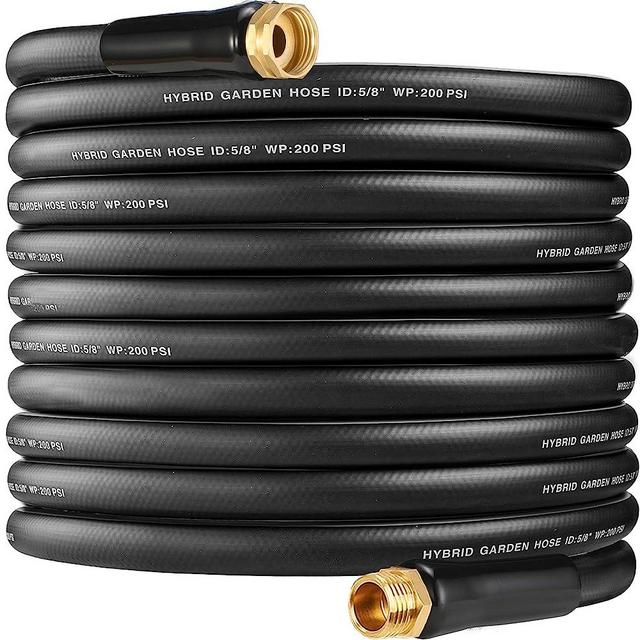 50 ft Hybrid Garden Hose–No Kink Lightweigh Flexible,Leakproof Water Hose with PVC Reliefs–5/8 in ID,3/4"Solid Brass Connectors-Rubber Car Hoses Pipe for outdoor Watering& Washing,600 Burst PSI