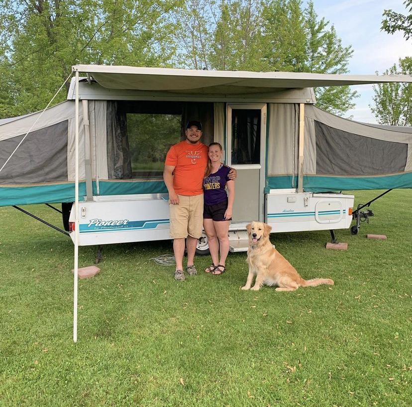 2020. We moved home once Covid hit and bought a pop-up camper. We have been enjoying camping during the summer months. Weekends spent in the woods are Atlas’s favorite!