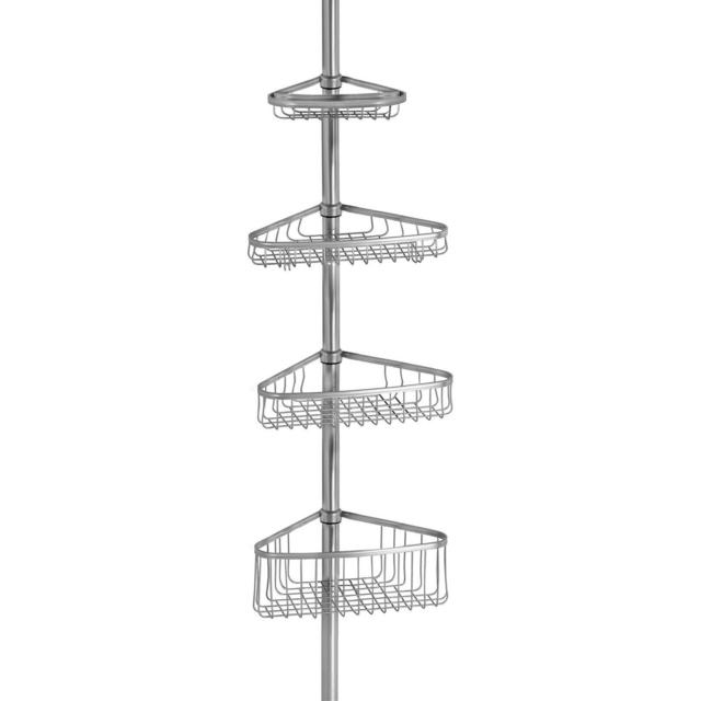 iDesign® York Tension Corner Shower Caddy in Silver