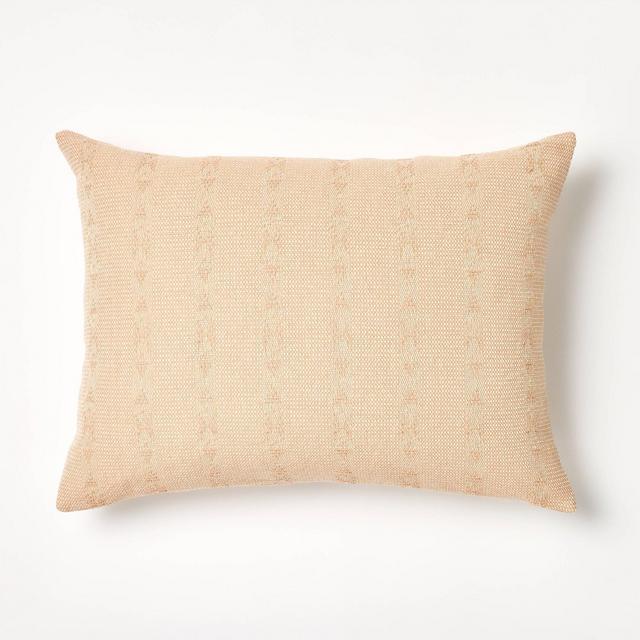 Oversized Woven Striped Lumbar Throw Pillow Clay Pink - Threshold™ designed with Studio McGee
