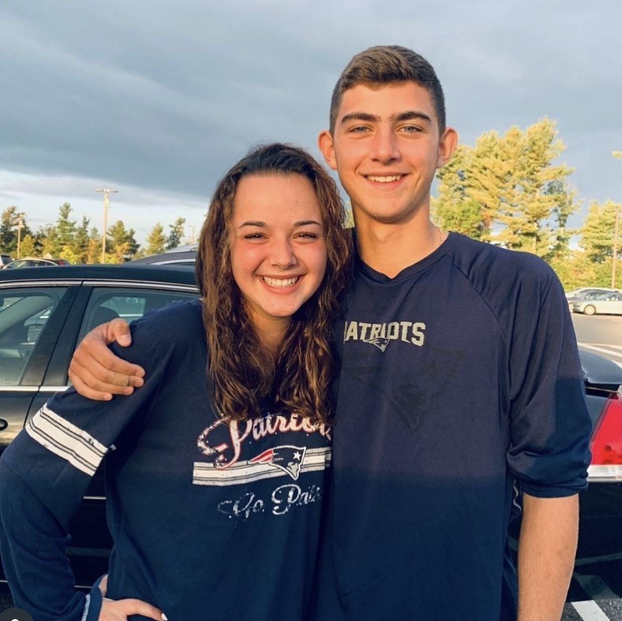 Our first "official" photo together taken in the Minnechaug parking lot as juniors in high school