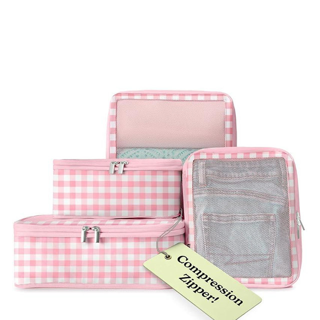VANDEL Space-Saving Compression Packing Cubes for Kids + Women, Compressible Carry On Suit Case Organizer Luggage Kids Packing Cubes for Baby Bag Organizer Pouches for Luggage, Treavel Suitcase Cube