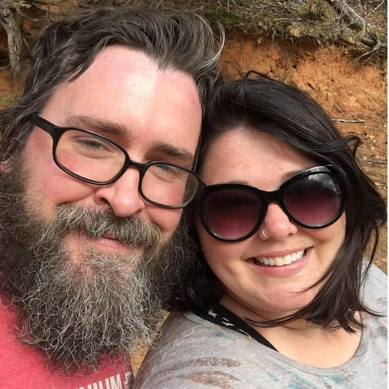 Selfie time during a hike around a lake in Blue Ridge.