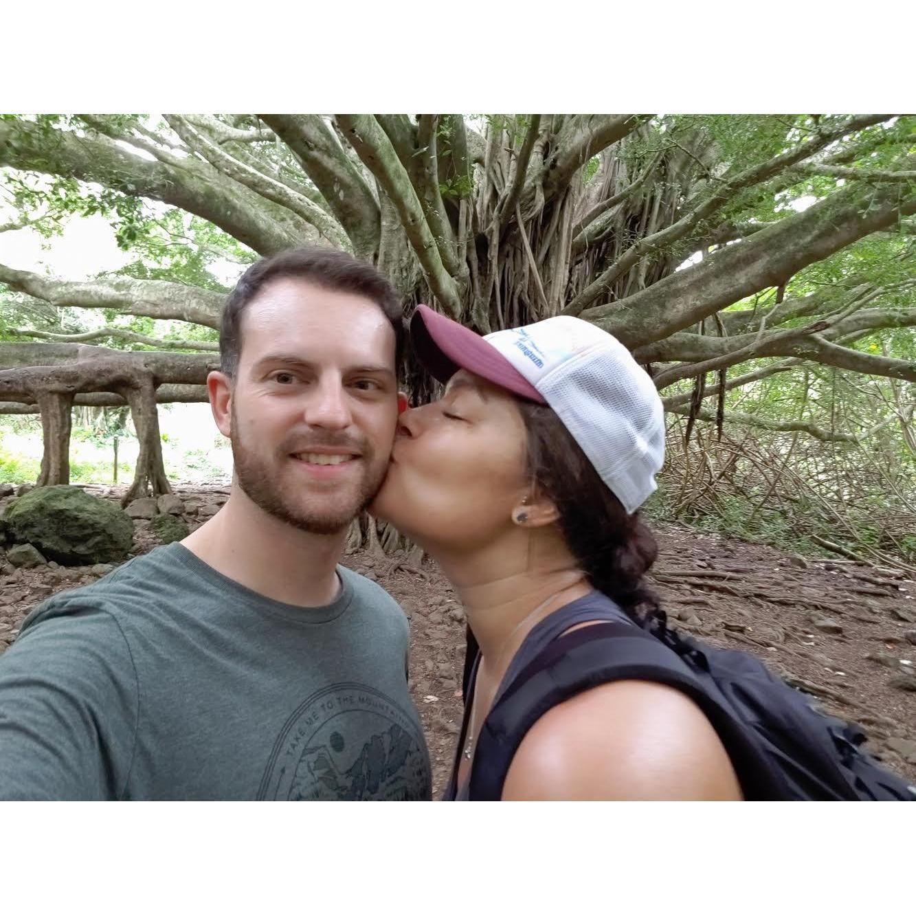 taking our first hike while in Hawaii in the NP