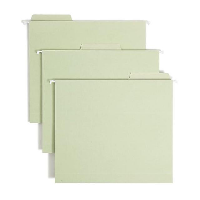 Smead FasTab Hanging Box Bottom File Folder, 2” Expansion, 1/3-Cut Built-in Tab, Letter Size, Moss, 20 per Box (64201)