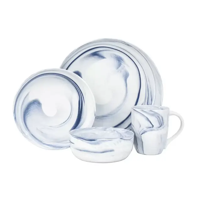 Artisanal Kitchen Supply® Coupe Marbleized 16-Piece Dinnerware Set in Blue