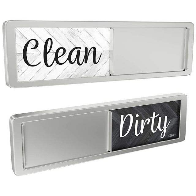 Dishwasher Magnet Clean Dirty Sign, Strong Clean Dirty Magnet for Dishwasher, Universal Dirty Clean Dishwasher Magnet Indicator for Kitchen Organization, Slide Rustic Farmhouse Black and White Parquet