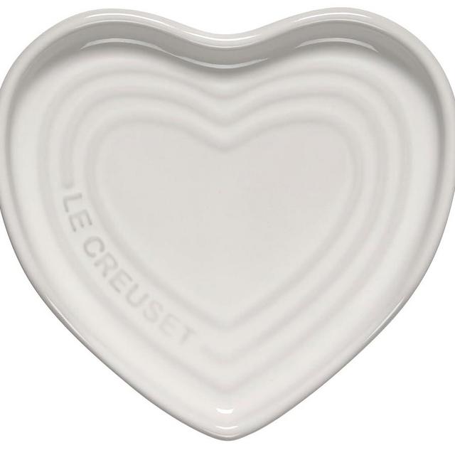 Le Creuset Stoneware Heart Shaped Spoon Rest, 5", White