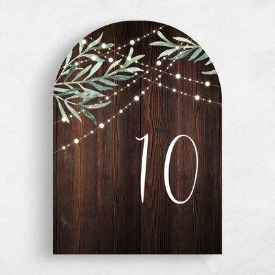 Brown Arch Wedding Table Number - Saranac