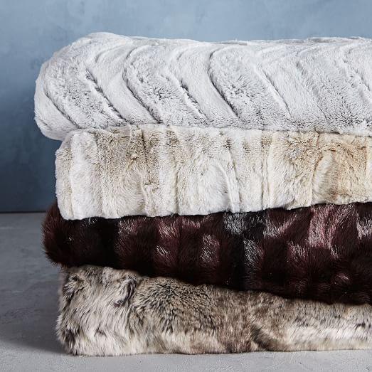 West Elm: Ivory Faux Fur Throws