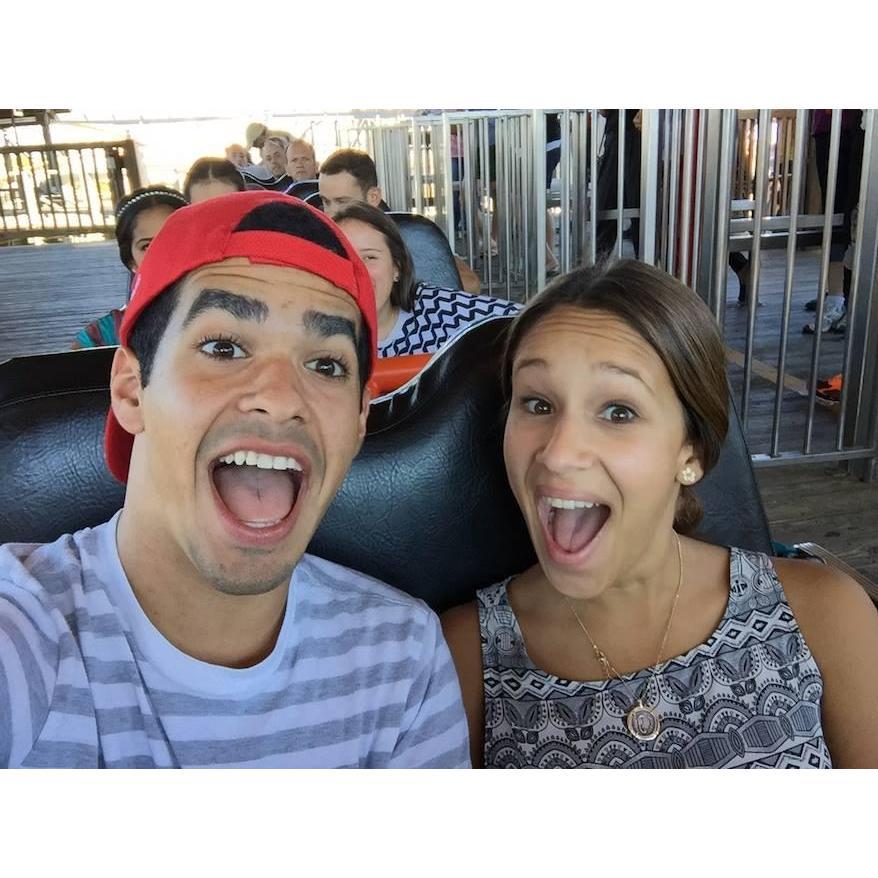 Our first ever picture at Six Flags in Maryland (2014).