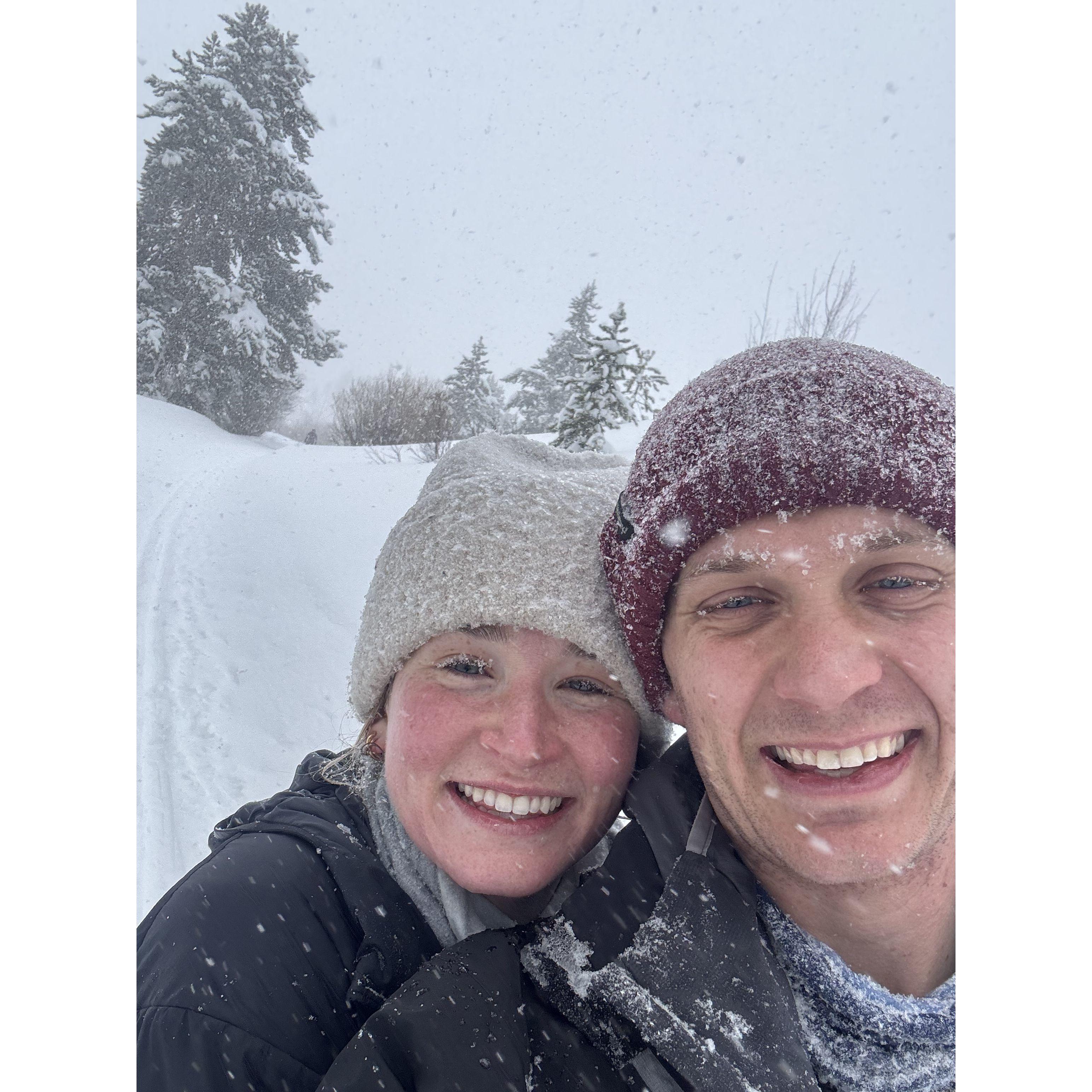Anniversary XC skiing that turned into an epic blizzard to play in!