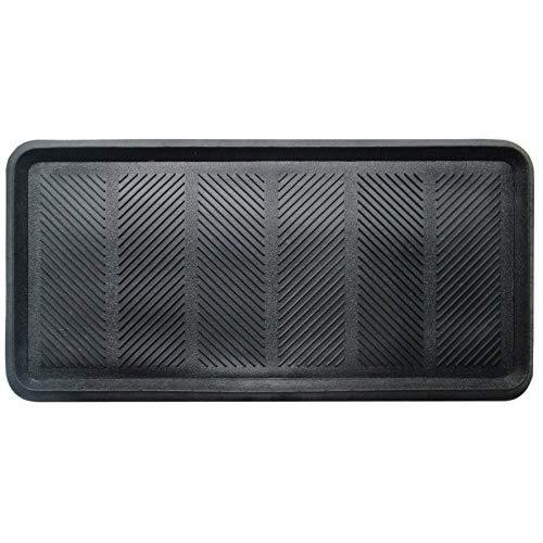 A1HC Heavy Duty Flexible 16 In. X 31 In. 100% Rubber Boot Tray Mat Multi-Purpose Use for Shoes, Pets, Garden - Mudroom, Entryway, Garage Etc.