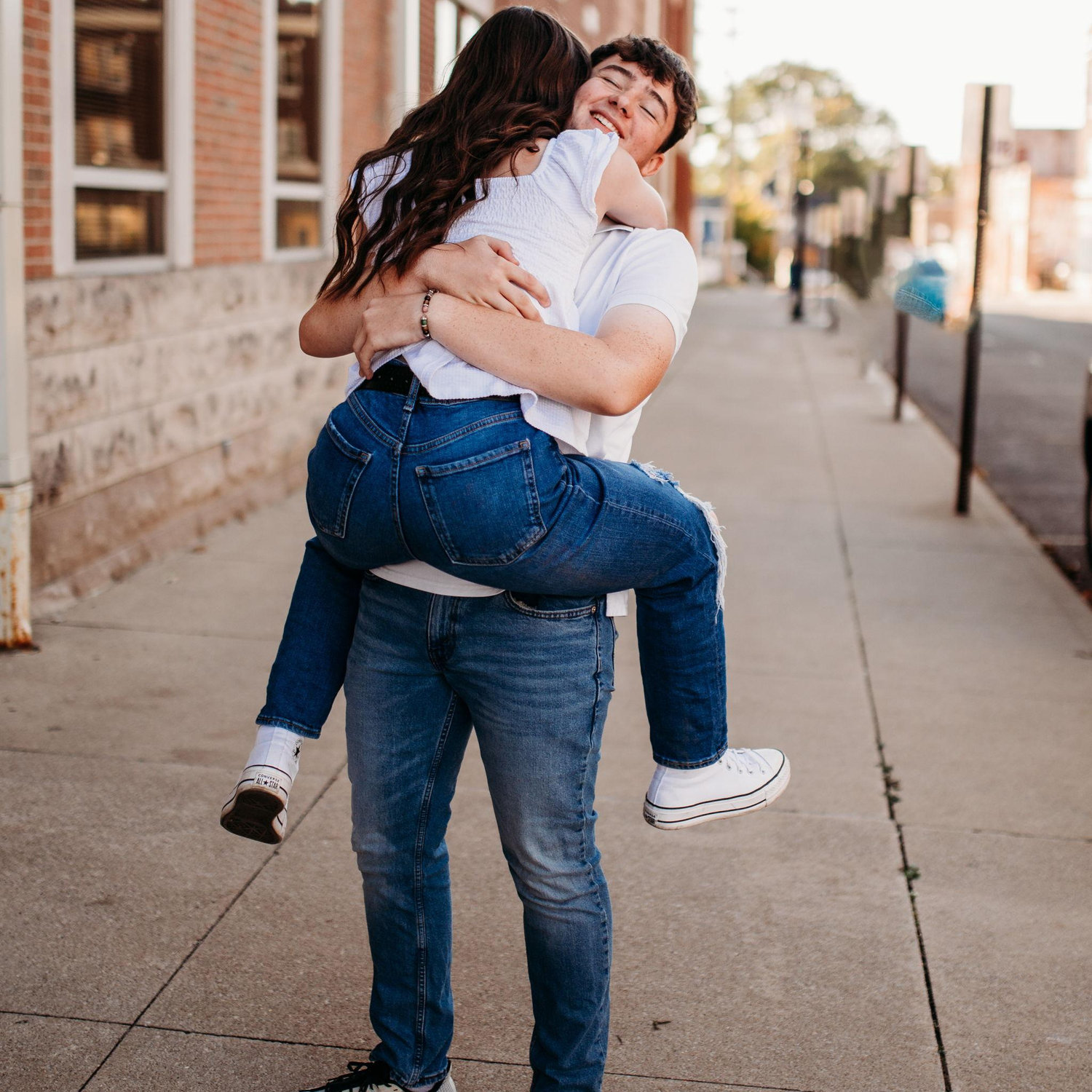 Senior Pictures: Told to hug each other.