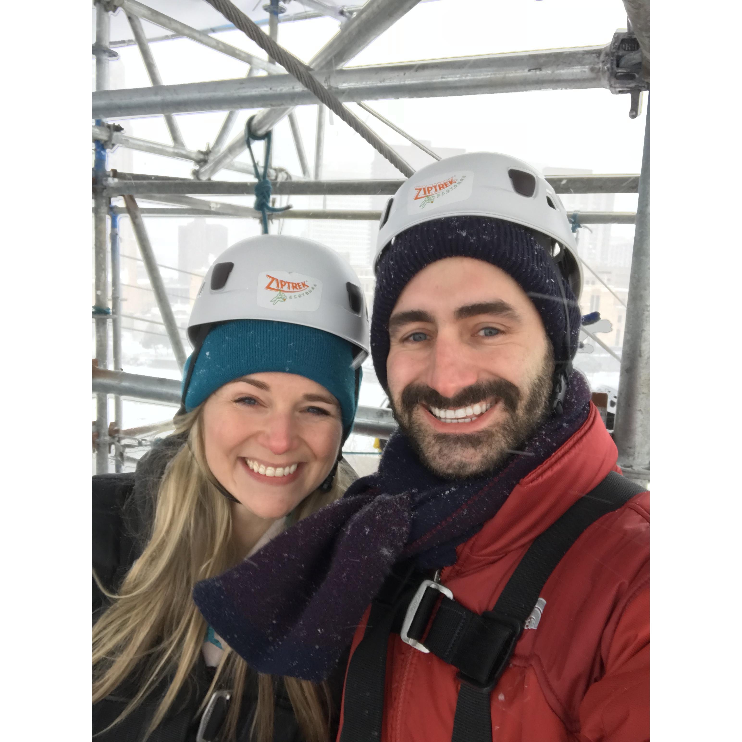 Zip-Line across the Mississippi during the Super Bowl