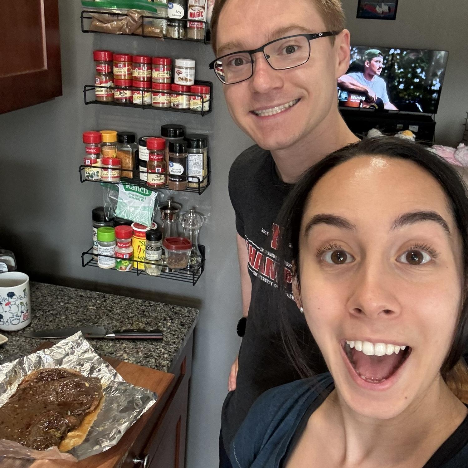 Proud of cooking an awesome steak!