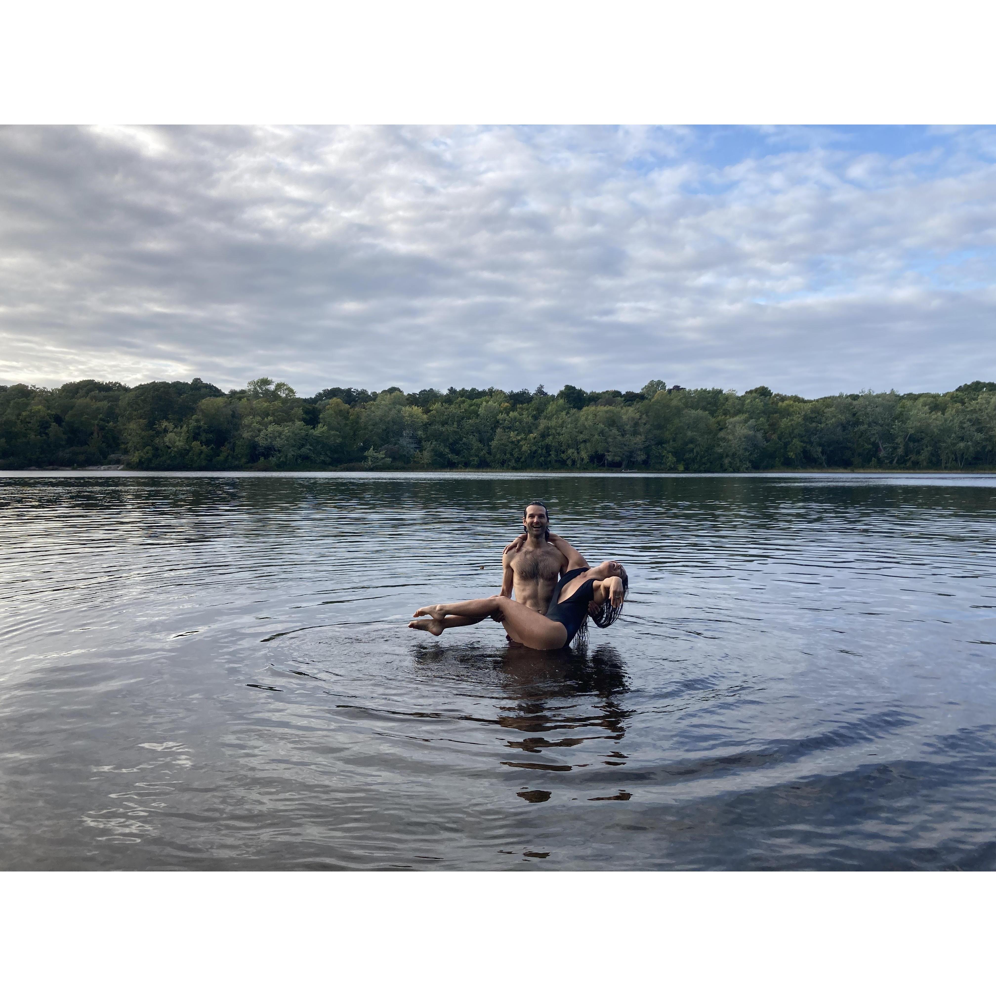 androscoggin river in front of our place in brunswick, me. 
sept 2021