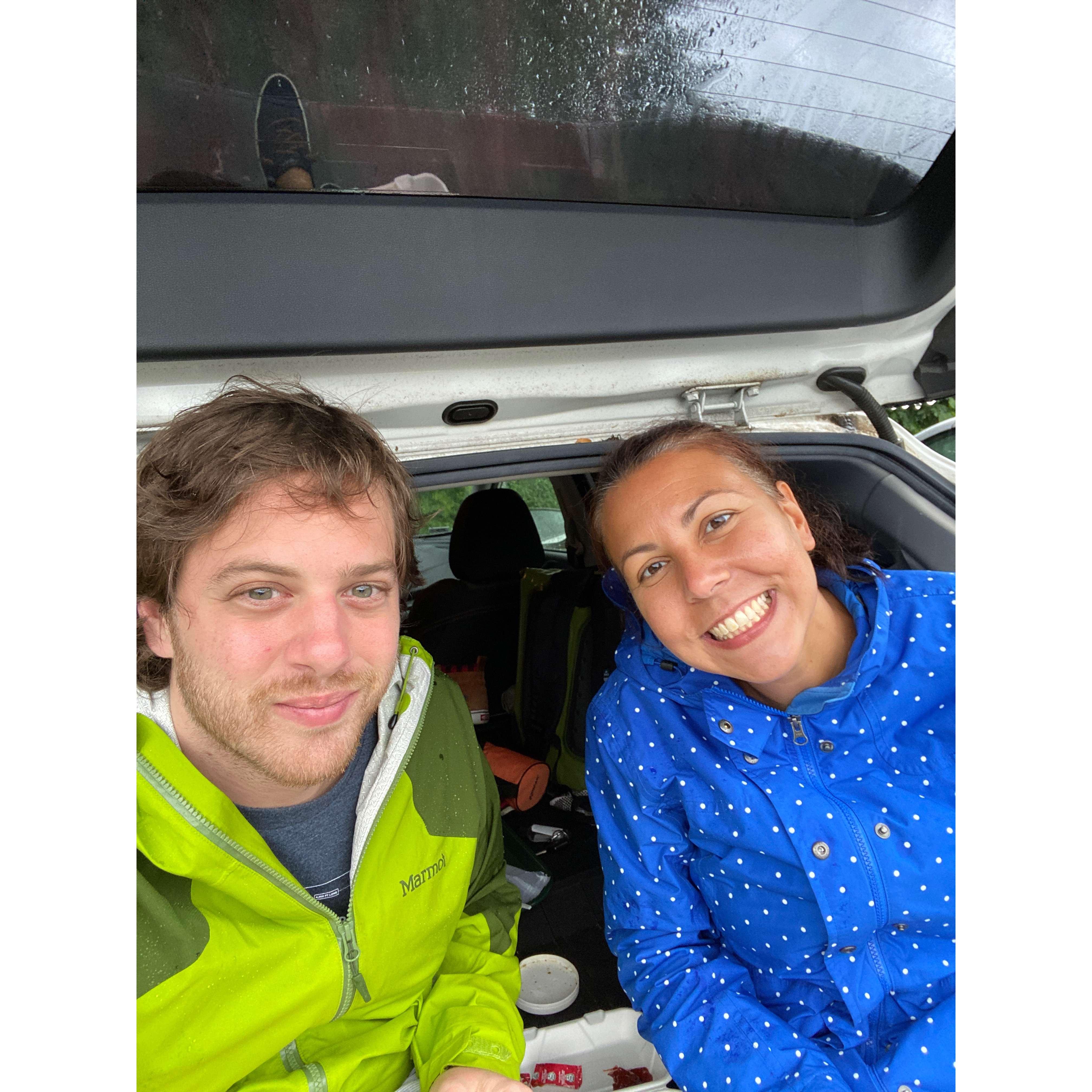 Rainy day upstate means trunk lunch