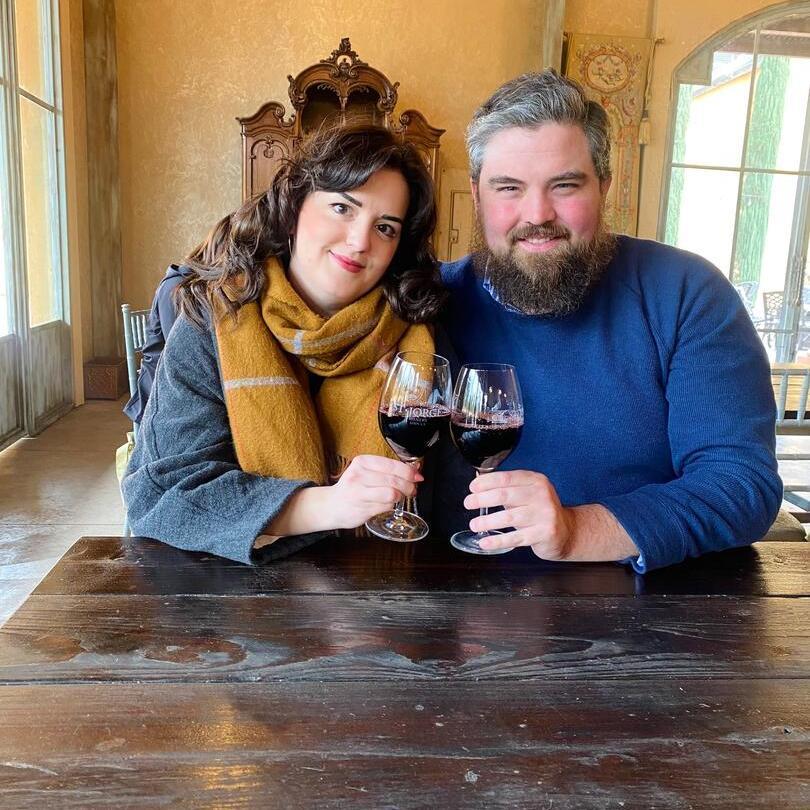 Our first toast at St. Jorge winery - long before we knew it would be our wedding venue!
