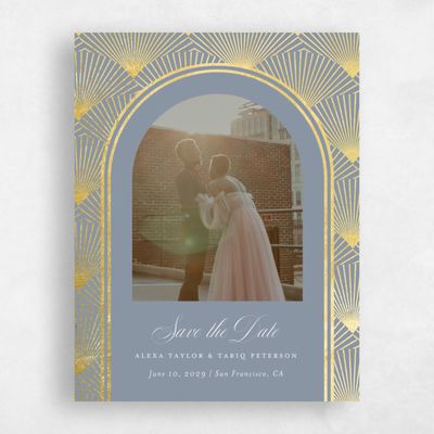 Dusty Blue Wedding Save the Date - Hayden Photo Foil