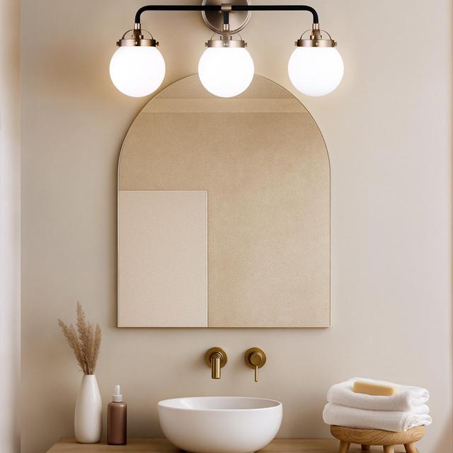 Triple Globe Steel Sconce in Black