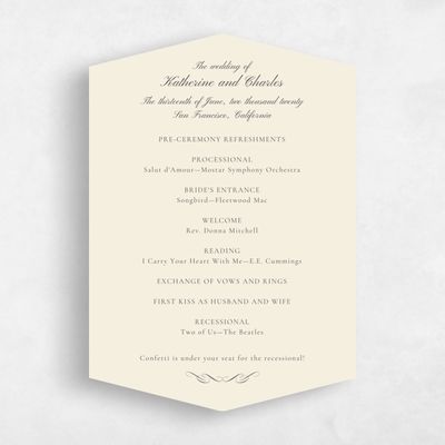 Beige Diamond Wedding Program - Abbey