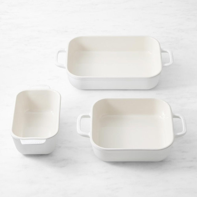 Le Creuset San Francisco Stoneware Open Baker Set, Matte White
