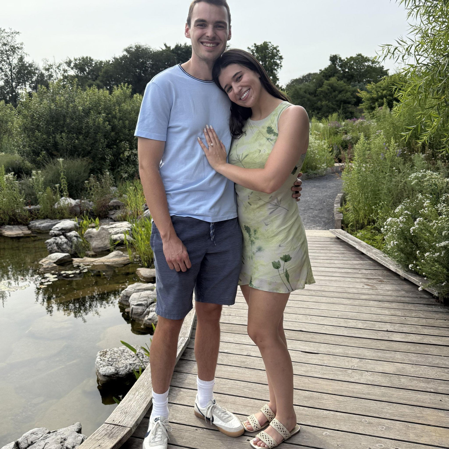 Strolling through the Penn State Arboretum after Jordan said "Yes!"