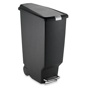 simplehuman® Slim Plastic 40-Liter Step-On Trash Can in Black