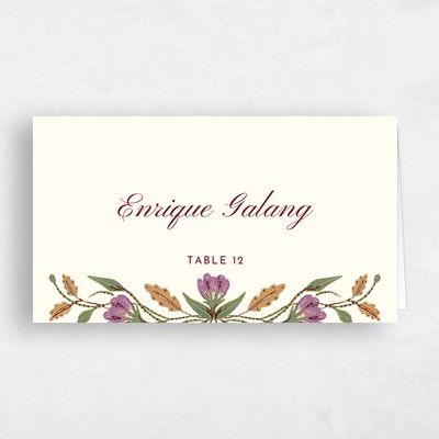 Light Butter, Yellow Wedding Place Card - Jardin