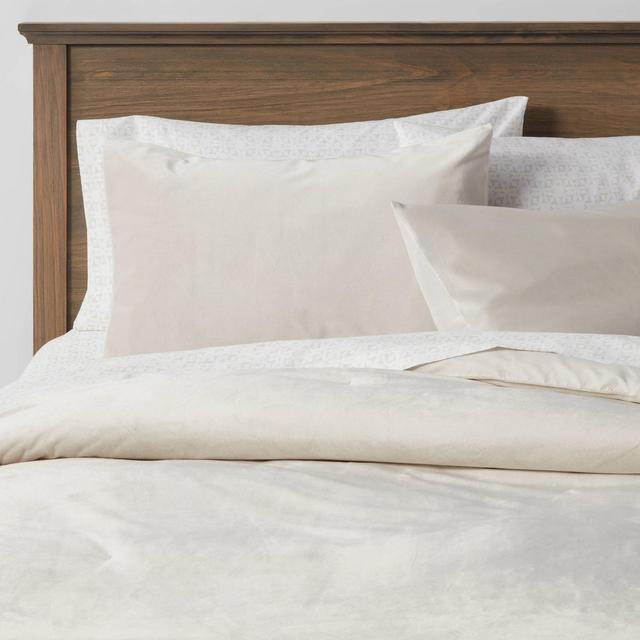 7pc King Vinton Velvet Comforter Set with Sheets Neutral - Threshold™
