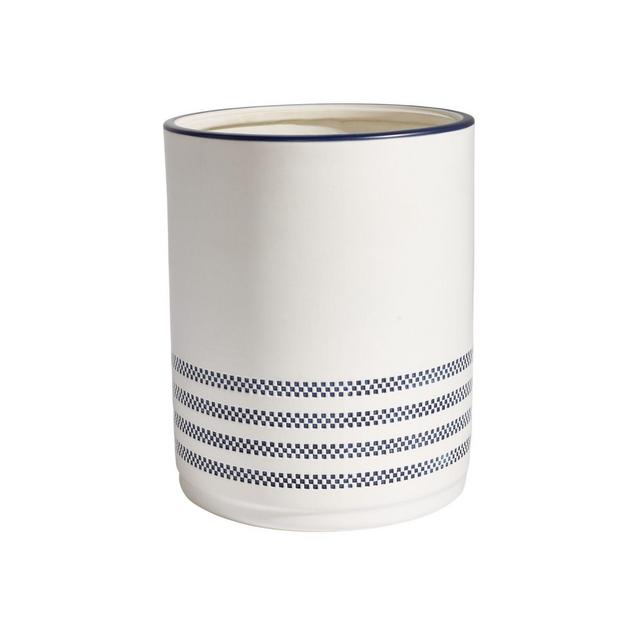 Peri Home Panama Stripe Wastebasket in Navy
