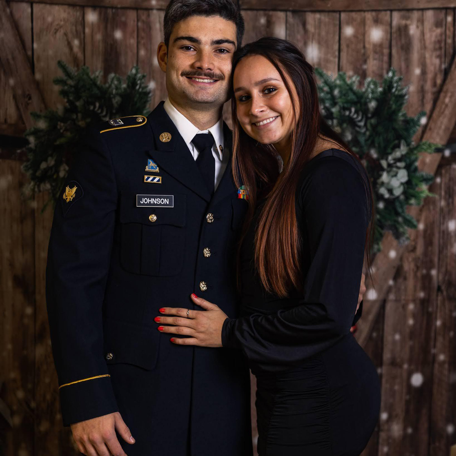 Probably the only photo to exist of them with Austin in dress uniform!