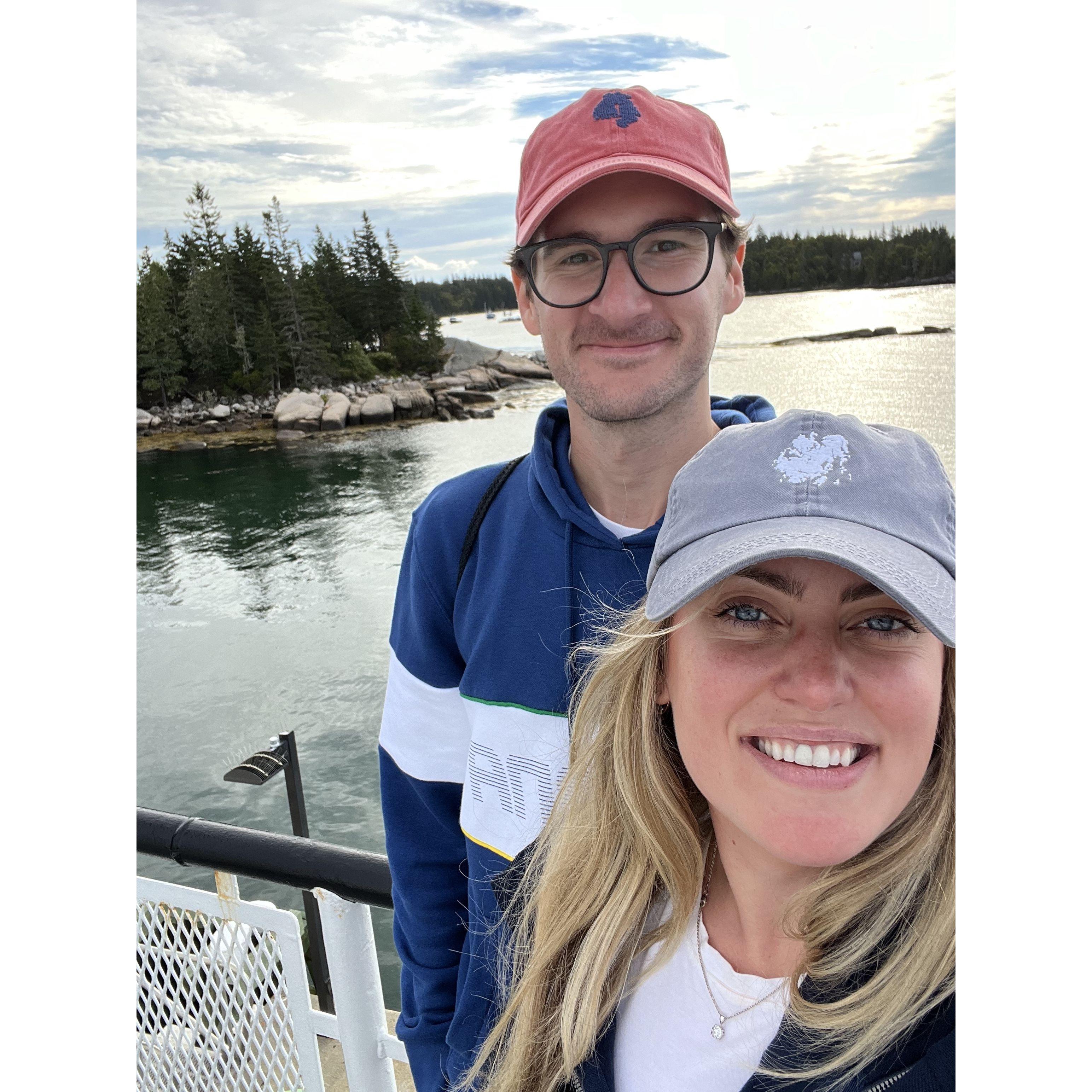 Leaving Vinalhaven after we got engaged!